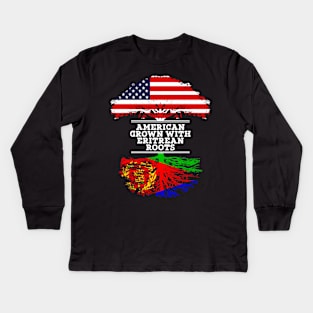 American Grown With Eritrean Roots - Gift for Eritrean From Eritrea Kids Long Sleeve T-Shirt